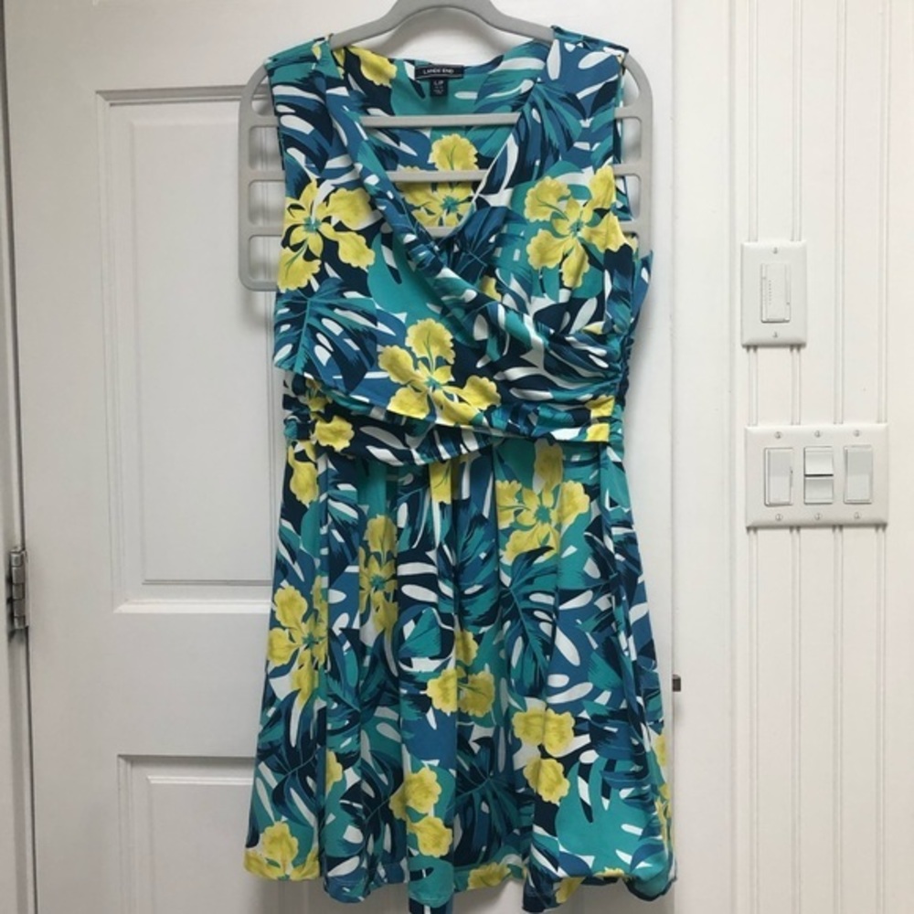 Lands' End Floral Sleeveless Dress